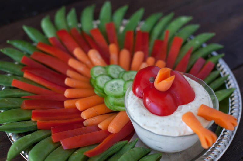 Colorful Veggie Turkey Display