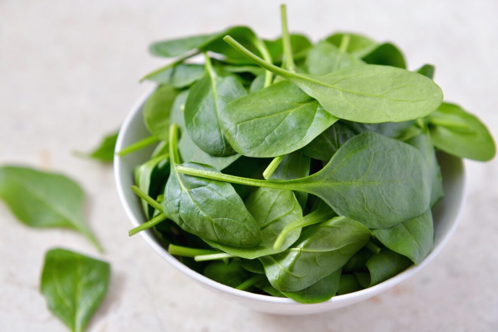 what water percentage is in spinach
